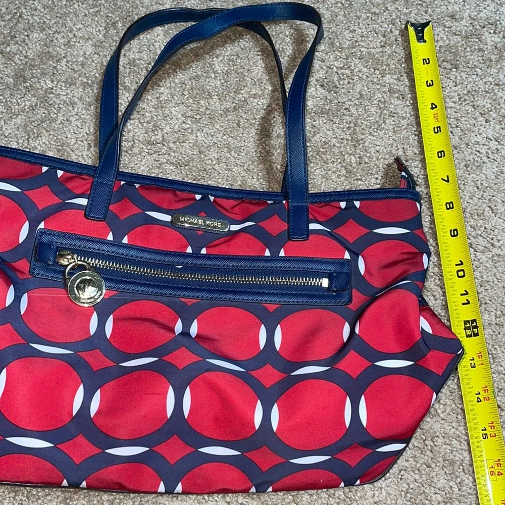 Michael Kors Kempton Nylon small red/blue tote shoulder bag - Picture 17 of 17